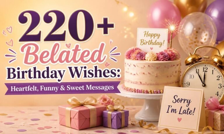 220+ Belated Birthday Wishes Heartfelt, Funny & Sweet Messages