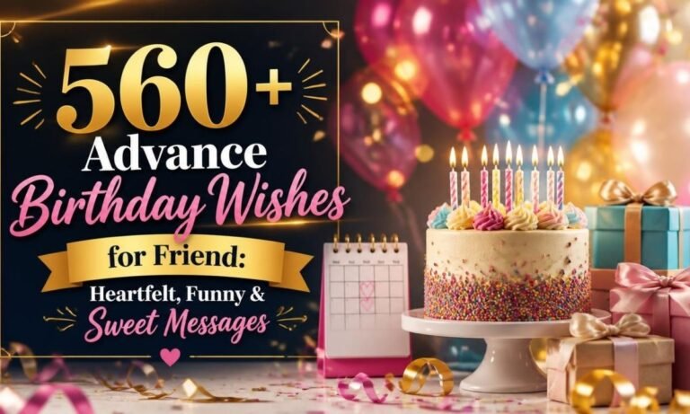 560+ Advance Birthday Wishes for Friend Heartfelt, Funny & Sweet Messages