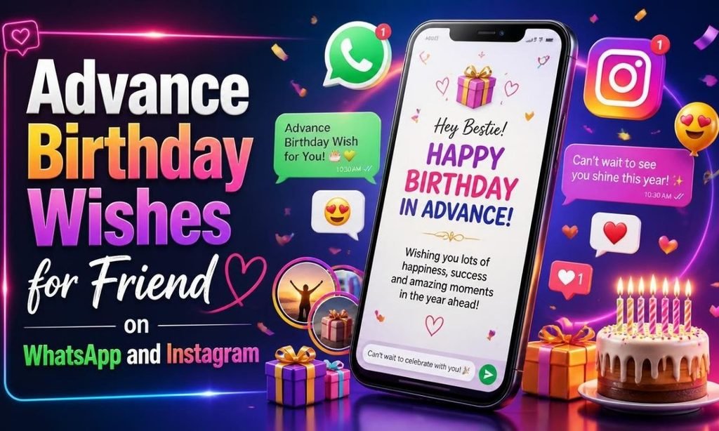 Advance Birthday Wishes for Friend on WhatsApp and Instagram