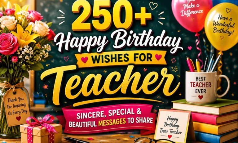 250+ Happy Birthday Wishes for Teacher Sincere, Special & Beautiful Messages to Share