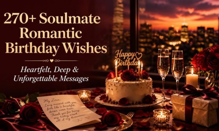 270+ Soulmate Romantic Birthday Wishes Heartfelt, Deep & Unforgettable Messages