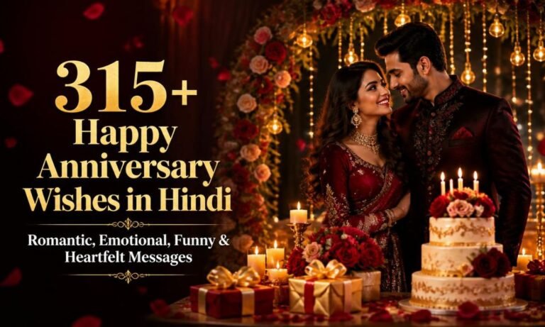 315+ Happy Anniversary Wishes in Hindi Romantic, Emotional, Funny & Heartfelt Messages