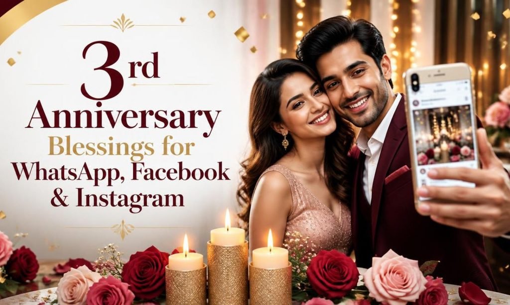3rd Anniversary Blessings for WhatsApp, Facebook & Instagram
