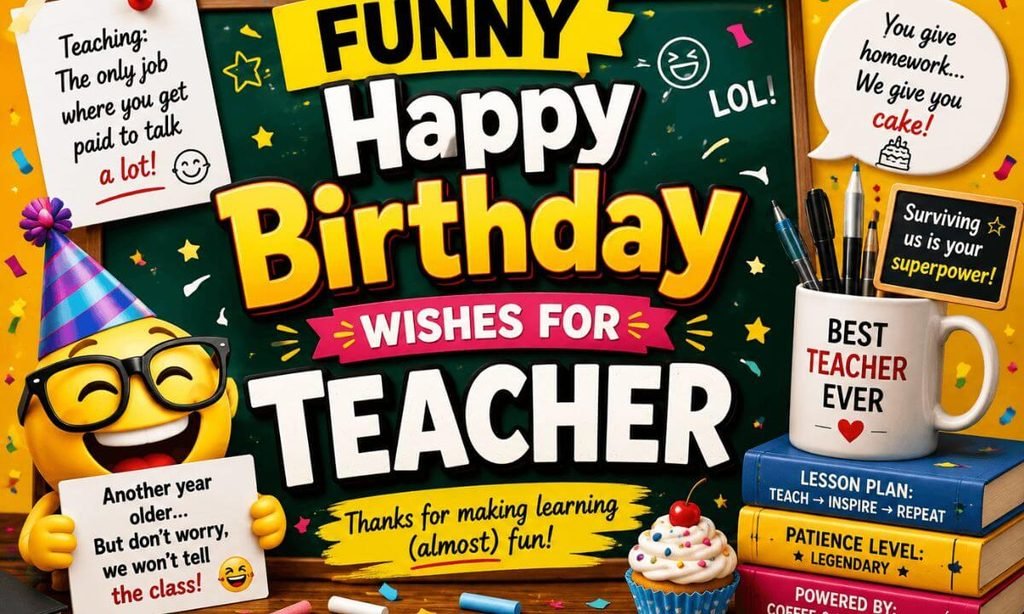 Funny Happy Birthday Wishes for Teacher