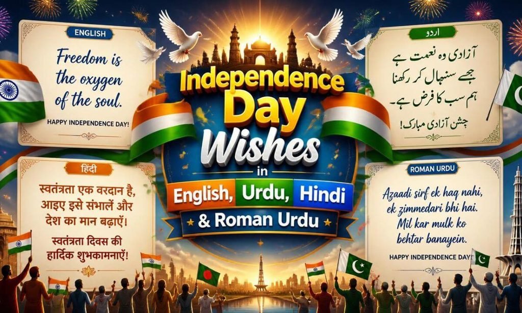 Independence Day Wishes in English, Urdu, Hindi & Roman Urdu