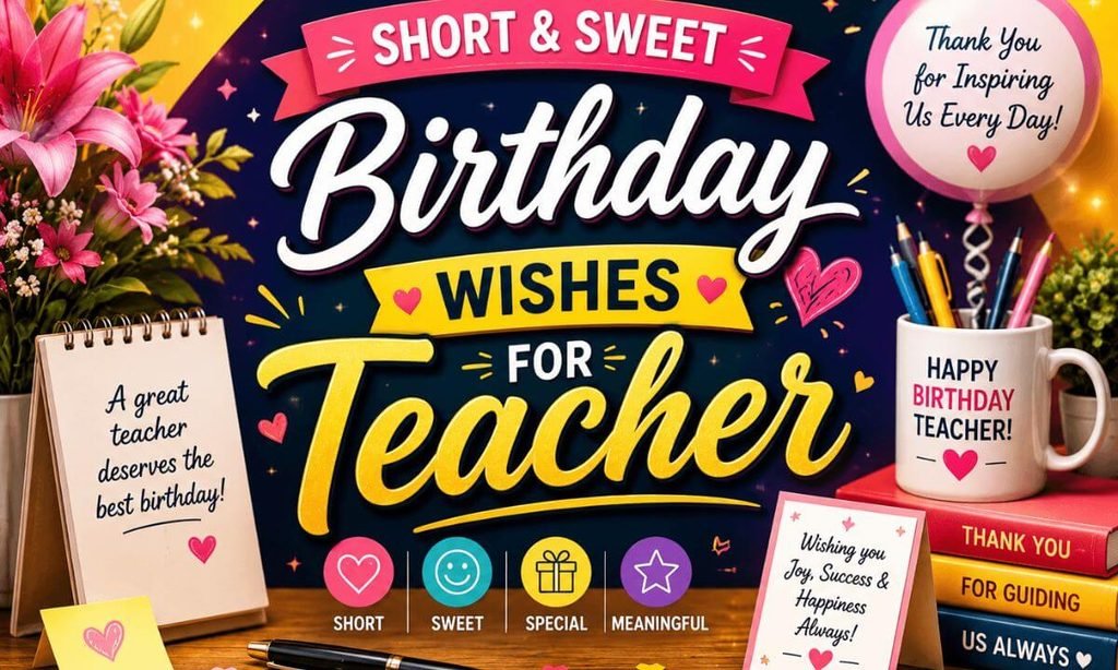 Short & Sweet Birthday Wishes for Teacher
