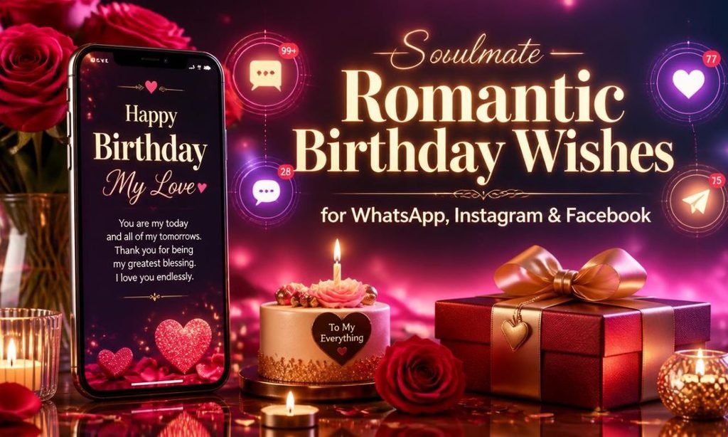 Soulmate Romantic Birthday Wishes for WhatsApp, Instagram & Facebook