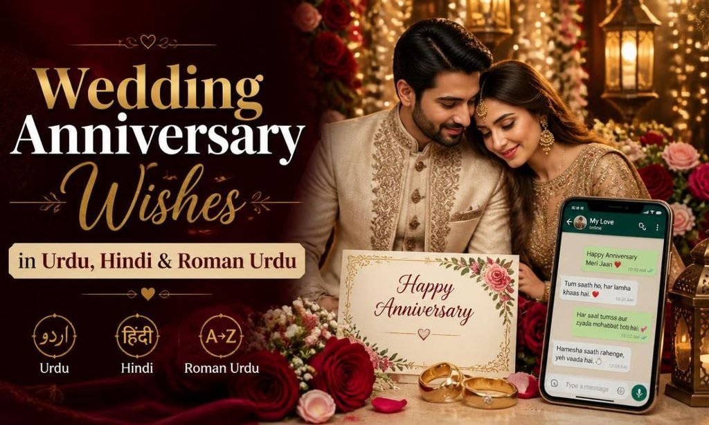 Wedding Anniversary Wishes in Urdu, Hindi & Roman Urdu